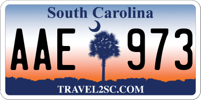 SC license plate AAE973