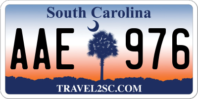 SC license plate AAE976