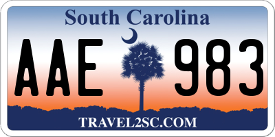 SC license plate AAE983