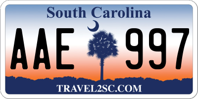 SC license plate AAE997