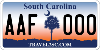 SC license plate AAF000