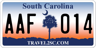 SC license plate AAF014