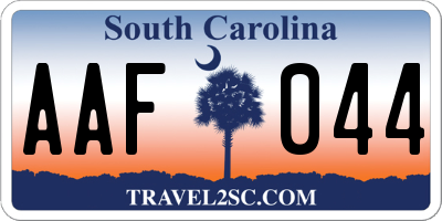 SC license plate AAF044