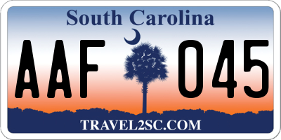 SC license plate AAF045