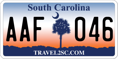 SC license plate AAF046