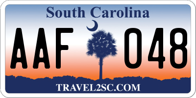 SC license plate AAF048