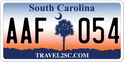 SC license plate AAF054