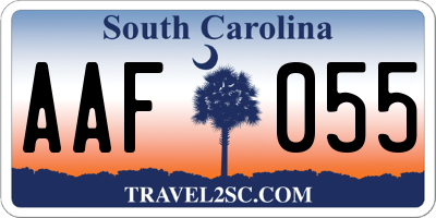 SC license plate AAF055