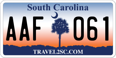 SC license plate AAF061