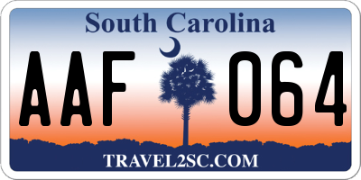 SC license plate AAF064