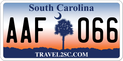 SC license plate AAF066