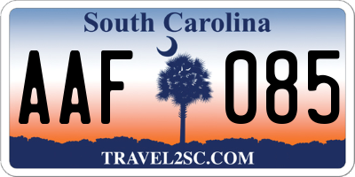 SC license plate AAF085