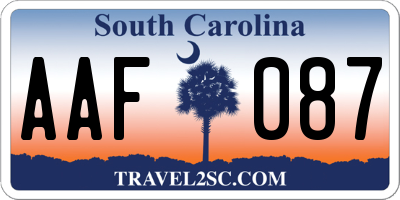 SC license plate AAF087