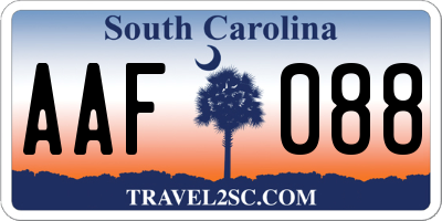 SC license plate AAF088