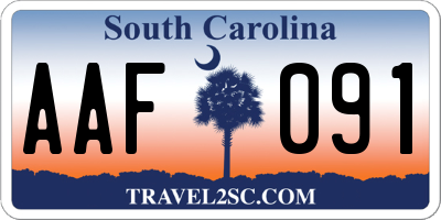 SC license plate AAF091