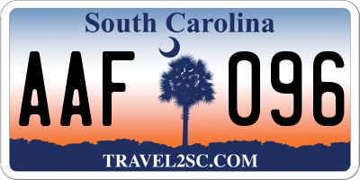 SC license plate AAF096