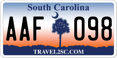SC license plate AAF098