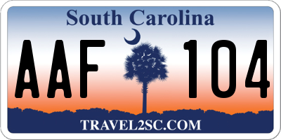 SC license plate AAF104