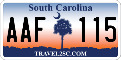 SC license plate AAF115