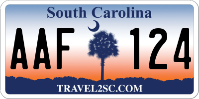 SC license plate AAF124