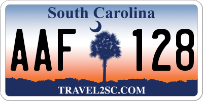 SC license plate AAF128