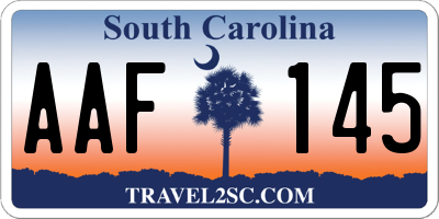 SC license plate AAF145