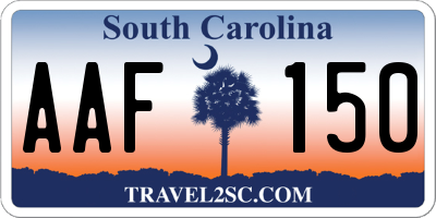 SC license plate AAF150