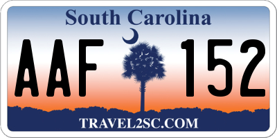 SC license plate AAF152