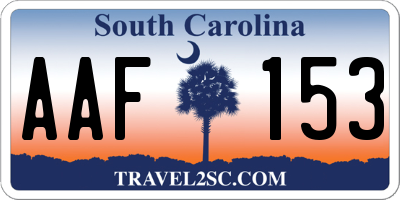 SC license plate AAF153