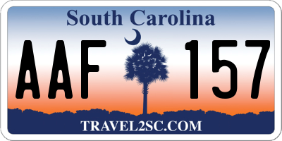 SC license plate AAF157