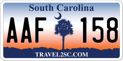 SC license plate AAF158