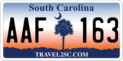 SC license plate AAF163