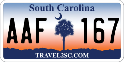SC license plate AAF167