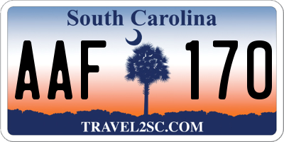SC license plate AAF170