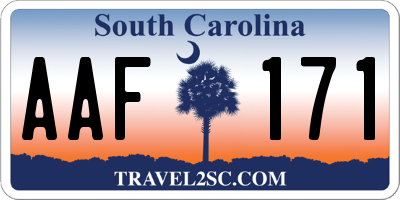 SC license plate AAF171