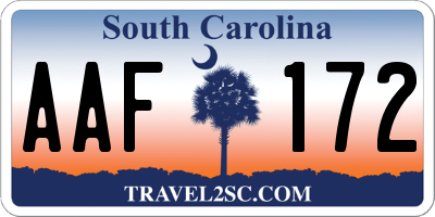 SC license plate AAF172