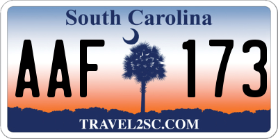 SC license plate AAF173