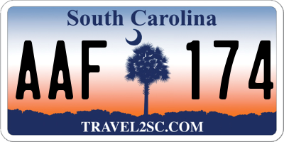 SC license plate AAF174