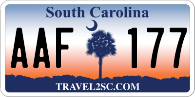 SC license plate AAF177