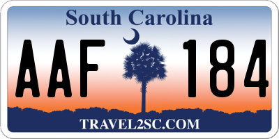 SC license plate AAF184