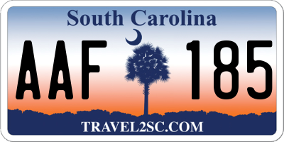 SC license plate AAF185