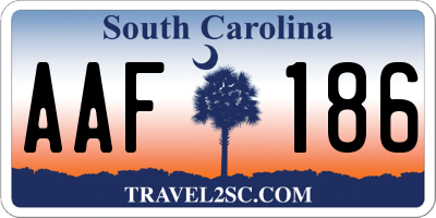 SC license plate AAF186