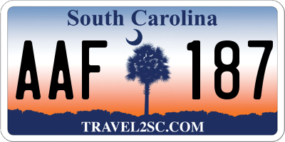 SC license plate AAF187