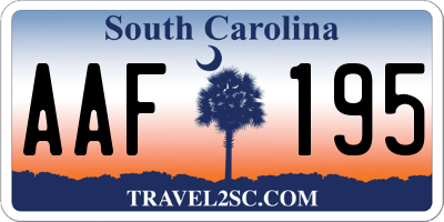 SC license plate AAF195