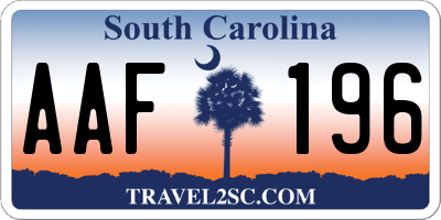 SC license plate AAF196