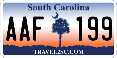 SC license plate AAF199