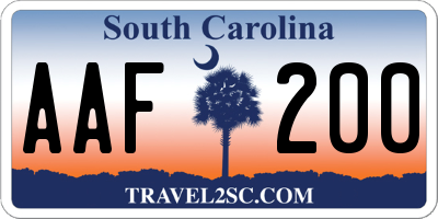 SC license plate AAF200