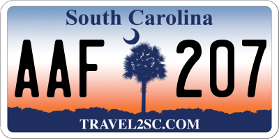 SC license plate AAF207