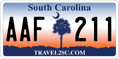 SC license plate AAF211