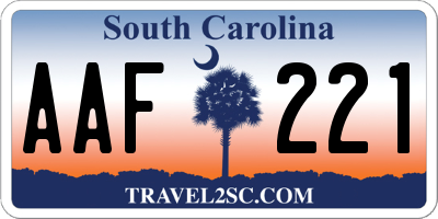 SC license plate AAF221